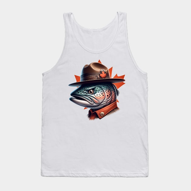 Canadian Mountie Salmon Illustration Tank Top by Dmytro